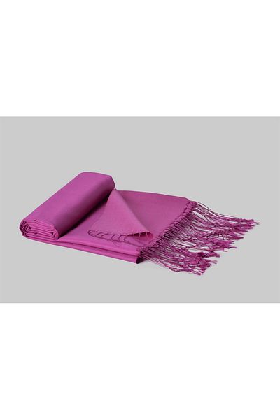 ARMANDA Double Sided Solid Color Silk Shawl 3011-Fuchsia