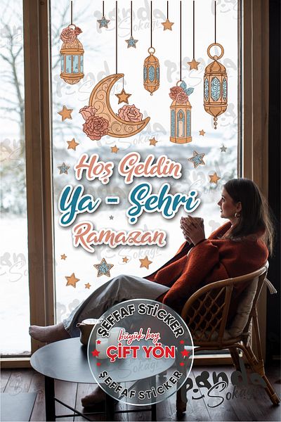 PANDA SOKAĞI DOUBLE WAY Welcome Ya City-i Ramadan Soft Colors Wall, Glass, Furniture Sticker Set