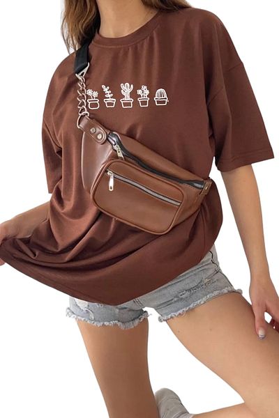 BENROMA 1 προϊόν για αγορές 6 και άνω Δώρο μπλουζάκι Unisex Oversize με στάμπα κάκτου