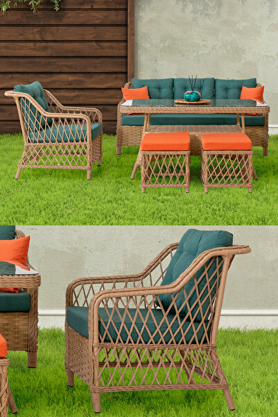 Eymense Ilgaz Alüminyum Bahçe Oturma Grubu 3+1+1+Sehpa+2 Puf