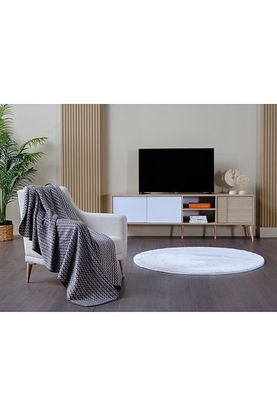 Doqu Home Anthracite Braid Tv Blanket
