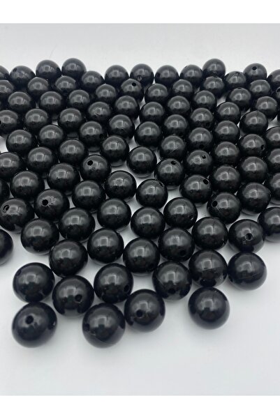 Hedef Bijuteri خرز لؤلؤ بلاستيكي أسود اللون مقاس 18 مم، وحقيبة وصنع المجوهرات...