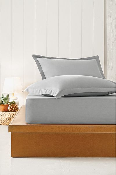 Puffy Naturalis Ranforce Single Elastic Sheet - Gray 100x200