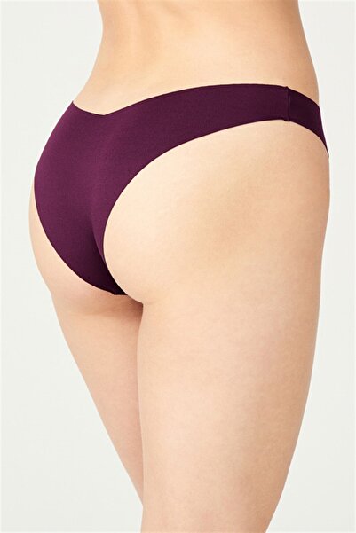 Cottonhill Mürdüm Klasik Basic Lazer Kesim Kadın Brezilya Külot