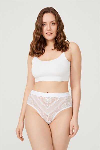 Cottonhill Dantelli Arkası Transparan Büyük Beden Bikini Külot 6'lı Paket