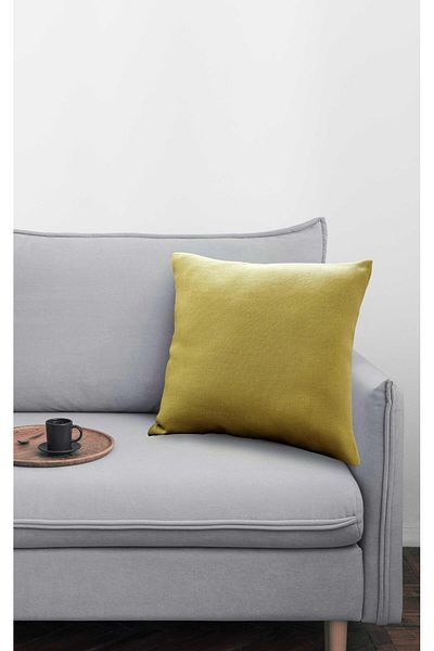 Melodie Linen Throw Pillow Grass Green 50x50 Cm