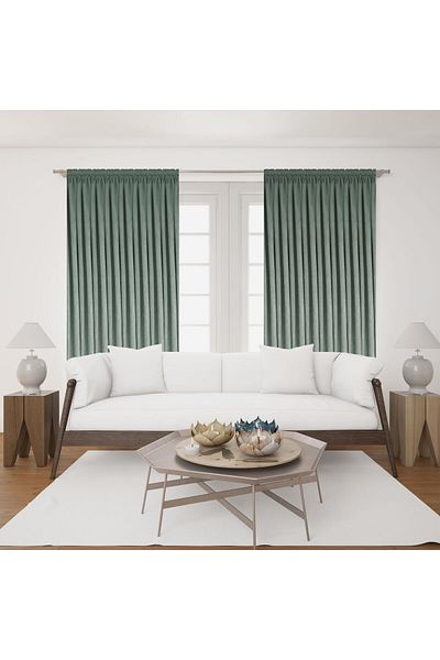 Premier Home Astoria Background Curtain 140x260 Green