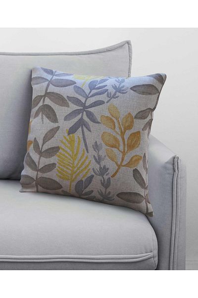 Melodie Linen Throw Pillow Cover Patterned Gray 45x45 Cm