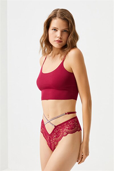 Cottonhill Lace Adjustable Elastic Stone Brazilian Panties 5-Pack