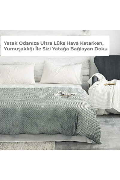 Terapise Wellsoft Yorgan / Ağırlıklı Battaniye Nevresimi Tek Kişilik Kış ve Bahar Ayları için, 160x220cm Gri