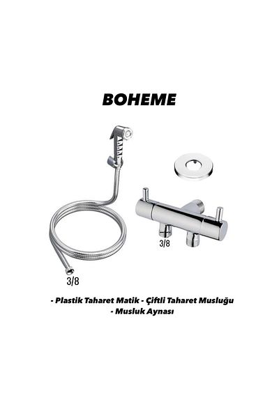 Boheme Taharat Matik and Double Stainless Bidet Tap Set
