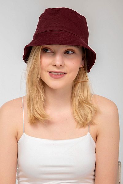 Saria Moda Women's Burgundy Bucket Hat