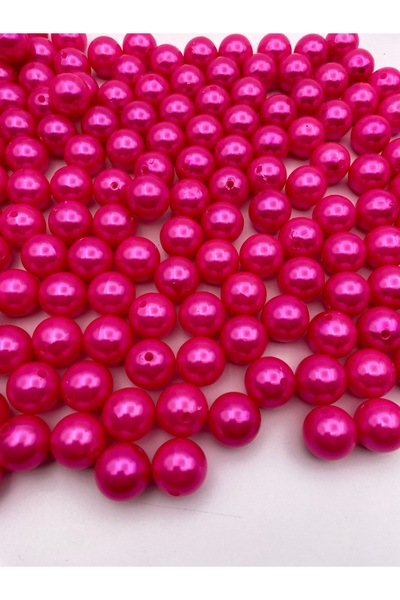 Hedef Bijuteri خرز لؤلؤ بلاستيكي بلون فوشيا 18 مم، وحقيبة وحقيبة صنع المجوهرا...