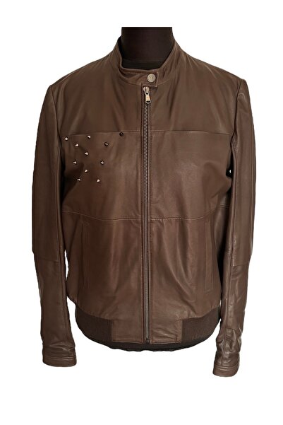 asus deri WOMEN'S GENUINE LEATHER BROWN COAT