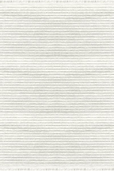 Halıstores Lia 8258 Krem Yumuşak Dokulu Modern Sade Tasarım Saçaklı Salon Halısı