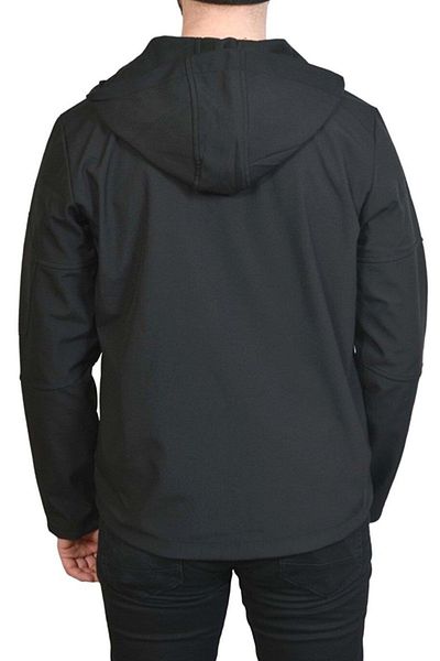 Hammer Jack Men's Black Hooded Soft Shell Coat Vo602t48-e