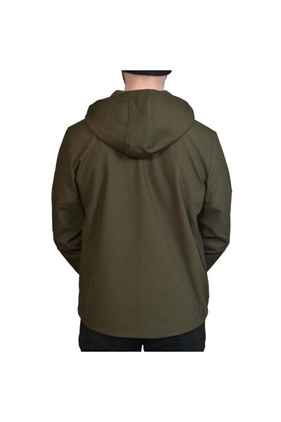 Hammer Jack Men's Khaki Hooded Soft Shell Coat Vo602t48-e