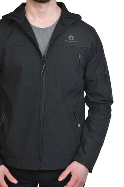 Hammer Jack Men's Black Hooded Soft Shell Coat Vo602t48-e