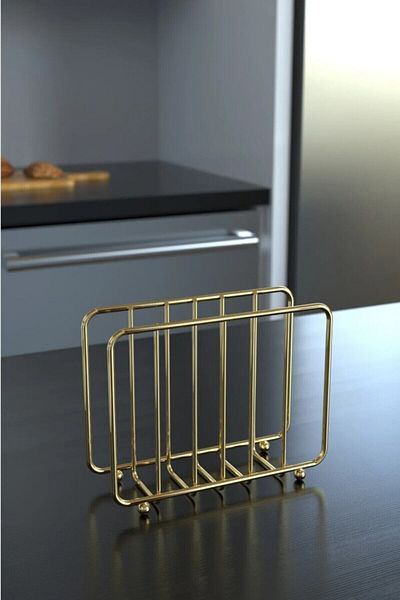 PULCA SHOP Gales Vertical Gold Διακοσμητική θήκη για χαρτοπετσέτα-παρουσιαστής 1ης ποιότητας Μεταλλική θήκη για χαρτοπετσέτα