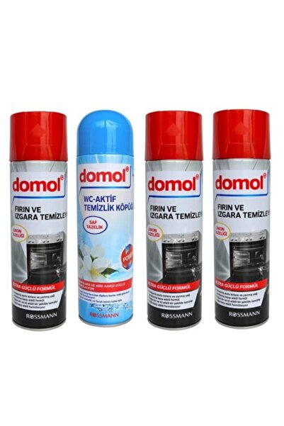 DOMOL Fırın Izgara Temizleyici Köpük Limonlu (3 Adet) ve Tuvalet Temizleme Kö...