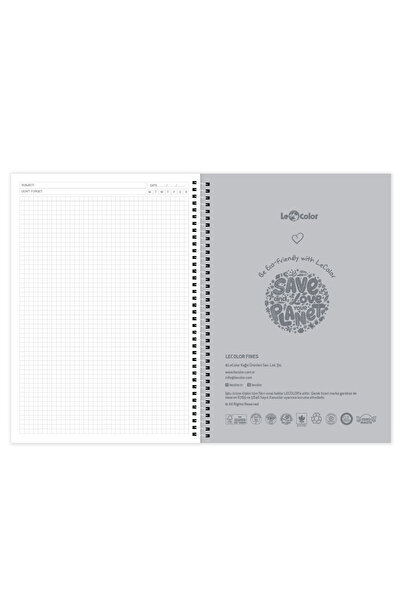 Le Color Caiet de birou Fines A4 Spiral Check Orange