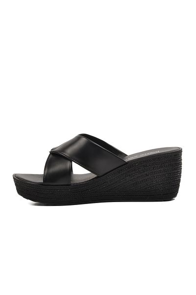 Pierre Cardin PC-3513 Black Women's Wedge Heel Slippers