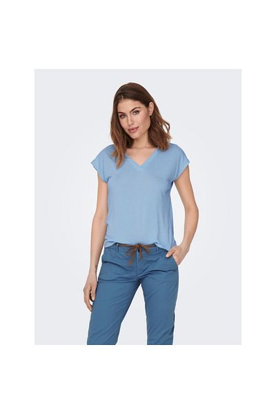 ONLY Γυναικείο μπλουζάκι Onlfree Life S/S Mod V-Neck Top Jrs Noos