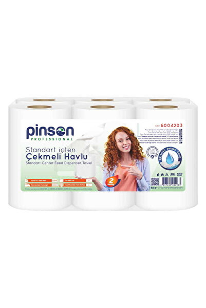 Pinson Standart Içten Çekmeli Dispenser Havlu 6 Lı 50 Mt