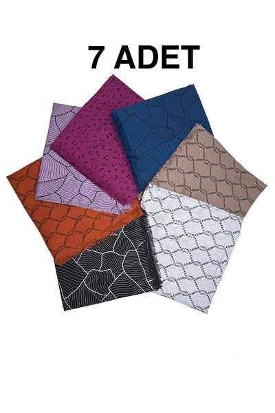 nazipek Pachet de 7 model mixt model pigment imprimat scris eșarfă cu textura moale 100x100 cadou cu ridicata