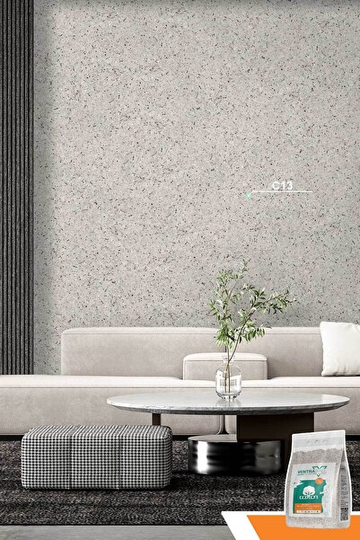Ventrawall Ipek Sıva | Canlı Sıva | Isı Ve Ses Yalıtımlı Sıva | %100 Pamuk | Krem |c13- 1,5 Kg |5m²