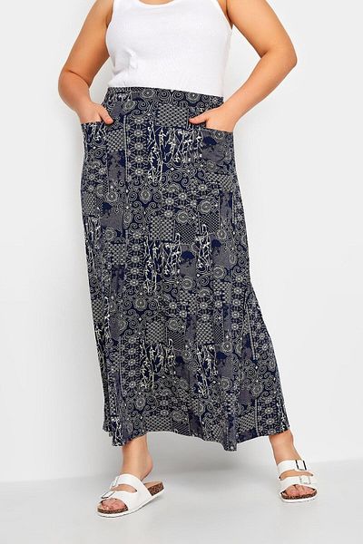 Stil Diva Large Size Long Skirt with Pockets302289