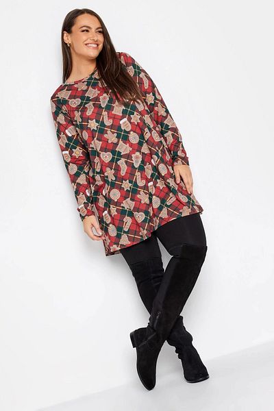 Stil Diva Plus Size Christmas Themed Crew Neck Blouse321245