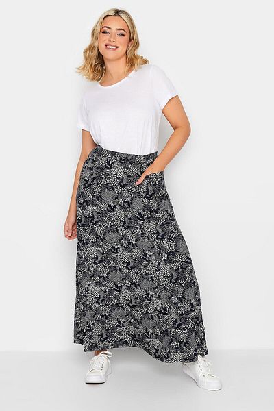 Stil Diva Large Size Long Skirt with Pockets160234