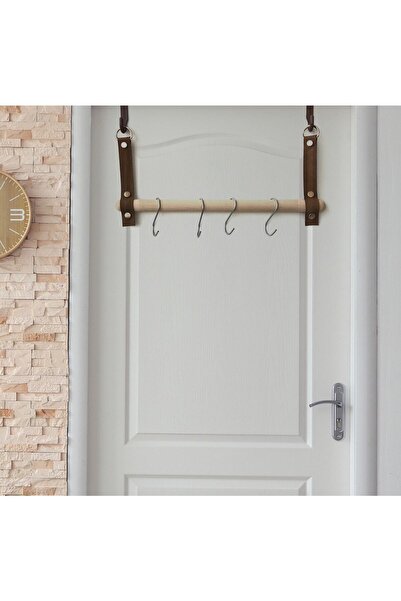 Bundera Deri Kapı Arkası Askı Ve Dolap Içi Askısı Havluluk Düzenleyici Siyah Renk