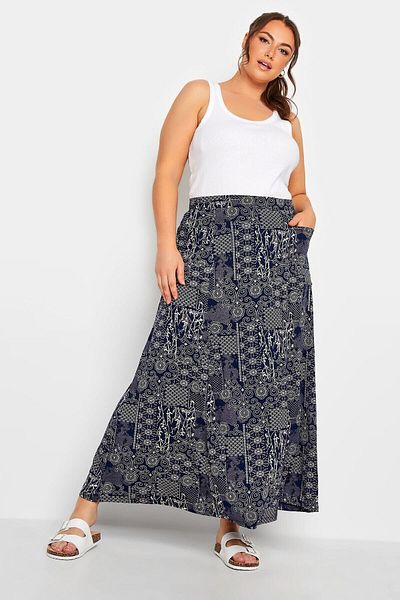 Stil Diva Large Size Long Skirt with Pockets302289