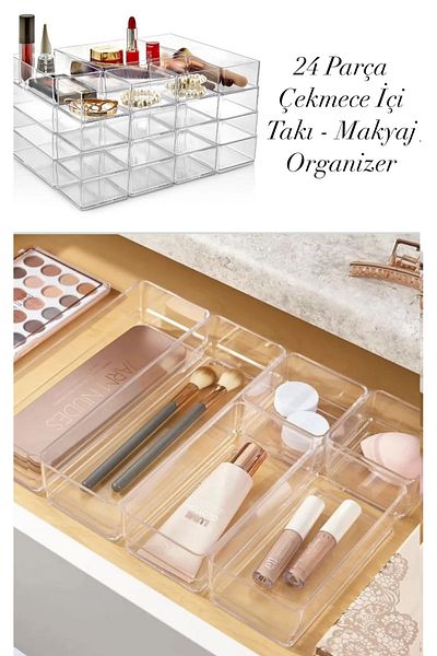 Bayev 24 Piece Jewelry anD Makeup Organizer Set - Modular Drawer anD Organizer Box (4 X Lv 216)