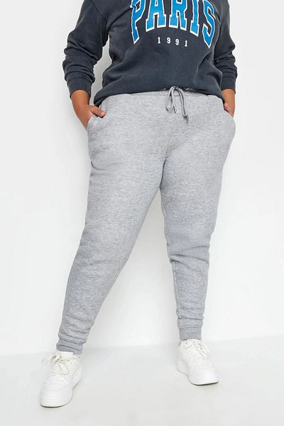 Stil Diva Plus Size Tight Leg Jogger Sweatpants with Elastic Waist and Legs302752
