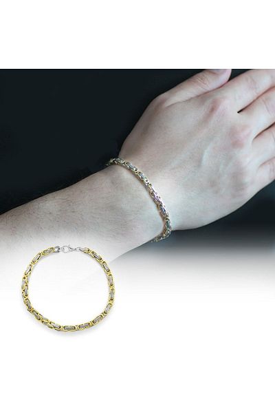 Tesbihane Silver-gold Color 917l Steel Men's King Bracelet