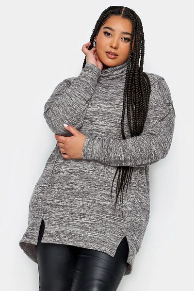 Stil Diva Plus Size Soft Texture Long Sleeve Turtleneck Sweater302799