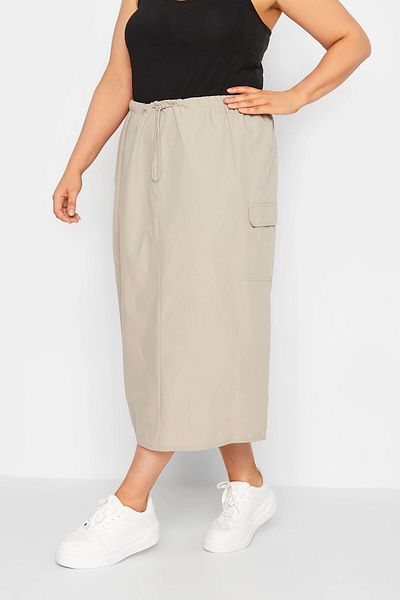 Stil Diva Fusta cargo cu lungime midi de marime mare 302038