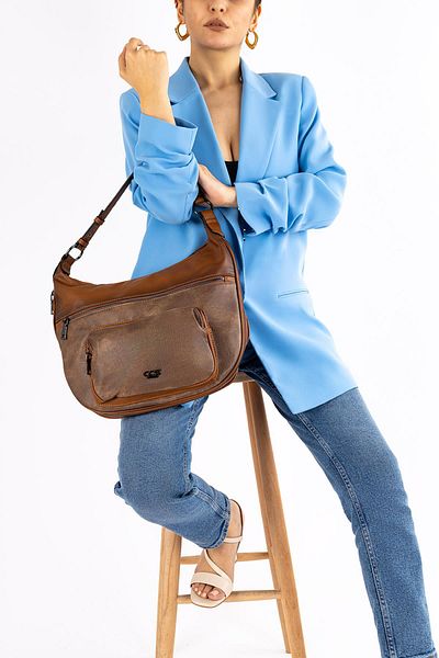 Getcho Olimpa Women's Brown Shoulder Bag and Crossbody Bag with Strap - Imported Bag