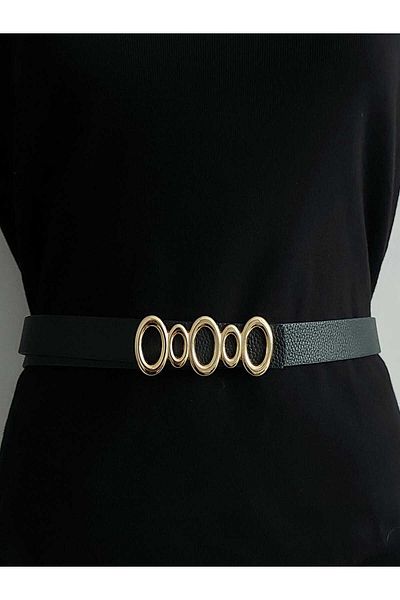Kemerix Double-Way Women's Belt Set with Gold Buckle - 2-Piece