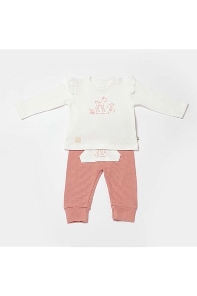 Biorganic Waffle Deer And Bird 2-piece Baby Set 59783