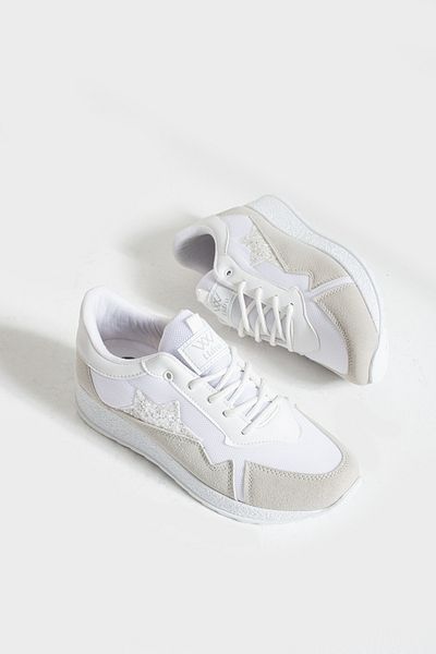 İnan Ayakkabı Pantofi Sport damă Albi - Talpa 4 Cm