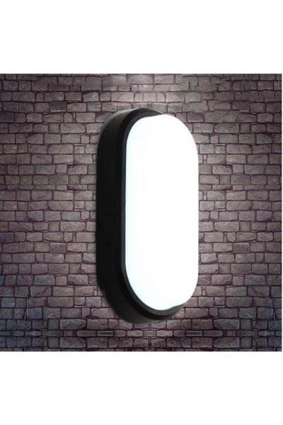 SeKaTech Horoz Aydos 15W Oval Siyah Led Nem Su Geçirmez Banyo Bahçe Modern Tavan Lambası Beyaz Işık