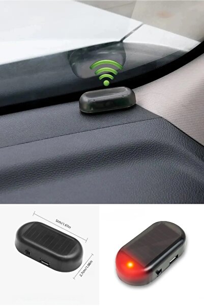 BİTERSE Caydırıcı Araç İçi Alarm Işığı Solar Güneş Enejili Kablosuz Led Alarm Lambası