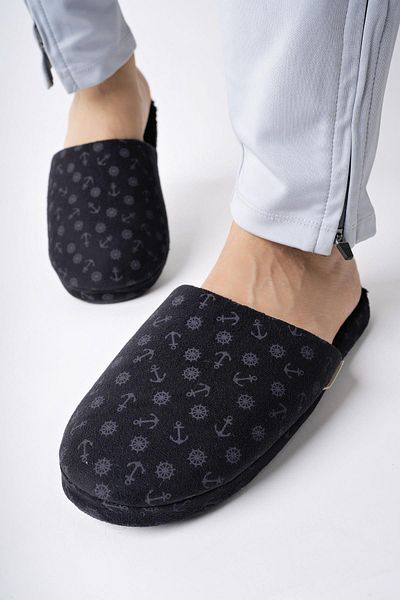 Moda Frato Modafrato DİMEN Ανδρικές Παντόφλες Σπιτιού Ηχομονωτικές Μάλλινες Παντόφλες Σόλας