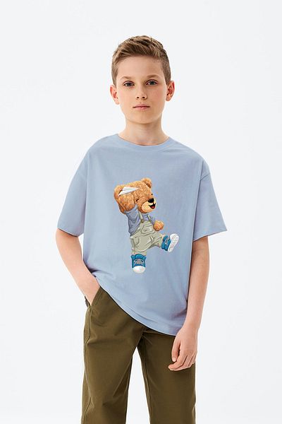 ADABEBEK Tricou pentru băieți cu imprimeu ursuleț de pluș jucărie zburătoare