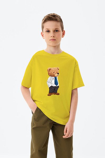 ADABEBEK Toy Teddy Bear Printed Boy's T-Shirt with Suit