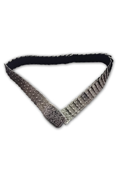 AĞIRSOY Elastic Women's Belt, Metal Sequin, Antique